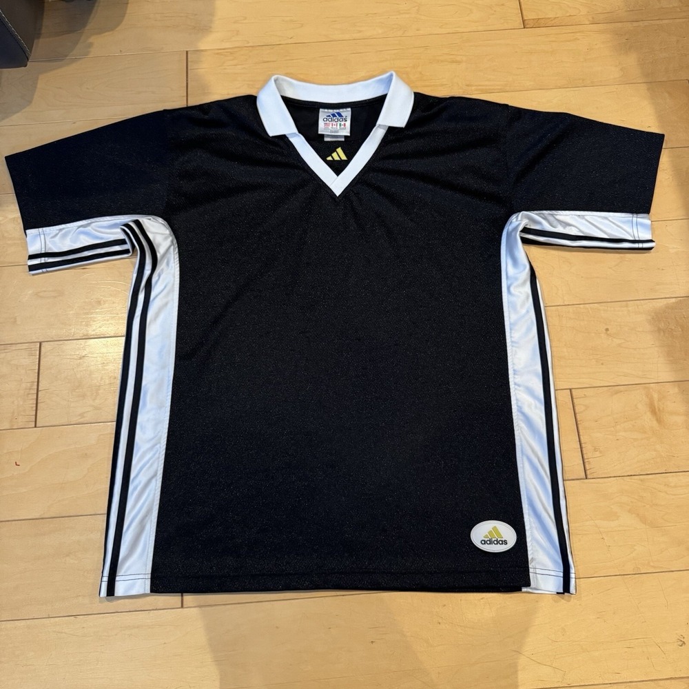 Vintage Adidas Soccer Shirt Mens Size Large  Short  Sleeve Jersey Made In USA